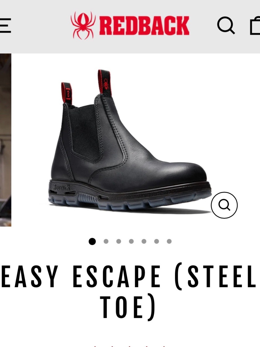 Redback Boots Easy Escape Chukka Boot in Black with Red Pull Tabs